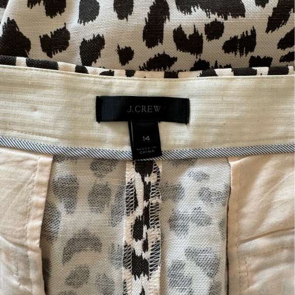 J Crew Animal Print Linen Blend Trouser Shorts, Size 14 - Picture 4 of 6